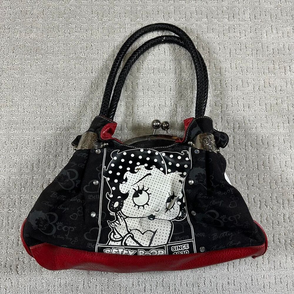 Y2K Betty Boop black and red leather bag